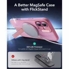 ESR รุ่น Boost Flickstand Case (HaloLock) - เคส iPhone 16 - สี Frosted Pink