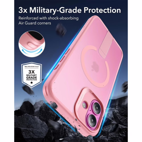 ESR รุ่น Boost Flickstand Case (HaloLock) - เคส iPhone 16 - สี Frosted Pink
