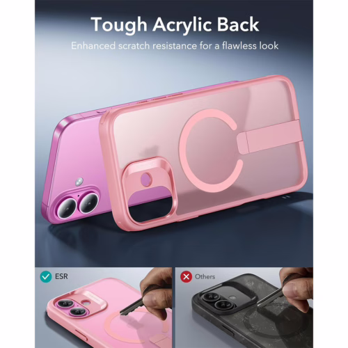ESR รุ่น Boost Flickstand Case (HaloLock) - เคส iPhone 16 - สี Frosted Pink