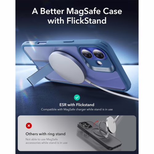 ESR รุ่น Boost Flickstand Case (HaloLock) - เคส iPhone 16 Plus - สี Clear Blue