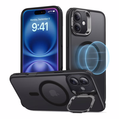 ESR รุ่น Classic Hybrid Case with Stash Stand (HaloLock) - เคส iPhone 16 Plus - สี Frosted Black