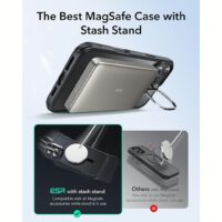 ESR รุ่น Classic Hybrid Case with Stash Stand (HaloLock) - เคส iPhone 16 Plus - สี Frosted Black