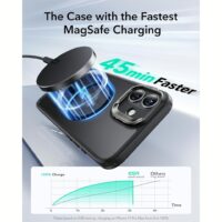 ESR รุ่น Classic Hybrid Case with Stash Stand (HaloLock) - เคส iPhone 16 Plus - สี Frosted Black