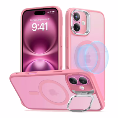 ESR รุ่น Classic Hybrid Case with Stash Stand (HaloLock) - เคส iPhone 16 Plus - สี Frosted Pink