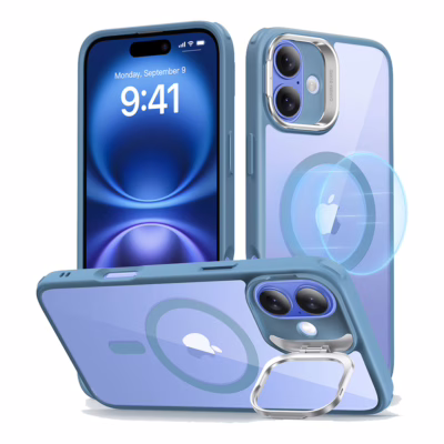 ESR รุ่น Classic Hybrid Case with Stash Stand (HaloLock) - เคส iPhone 16 Plus - สี Clear Blue
