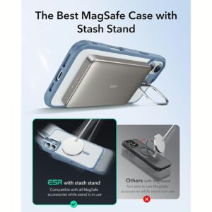 ESR รุ่น Classic Hybrid Case with Stash Stand (HaloLock) - เคส iPhone 16 Plus - สี Clear Blue