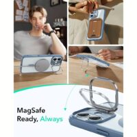 ESR รุ่น Classic Hybrid Case with Stash Stand (HaloLock) - เคส iPhone 16 Plus - สี Clear Blue