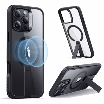 ESR รุ่น Boost Flickstand Case (HaloLock) - เคส iPhone 16 Pro - สี Clear Black