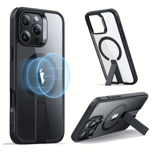 ESR รุ่น Boost Flickstand Case (HaloLock) - เคส iPhone 16 Pro - สี Clear Black - Image 2