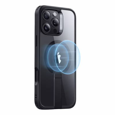 ESR รุ่น Boost Flickstand Case (HaloLock) - เคส iPhone 16 Pro Max - สี Clear Black