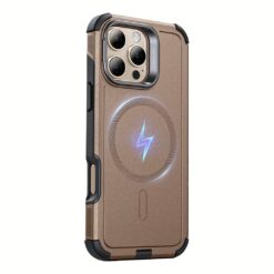 ESR รุ่น Cyber Armor Case with Stash Stand (HaloLock) - เคส iPhone 16 Pro Max - สี Rose Gold