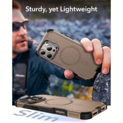 ESR รุ่น Cyber Armor Case with Stash Stand (HaloLock) - เคส iPhone 16 Pro Max - สี Rose Gold