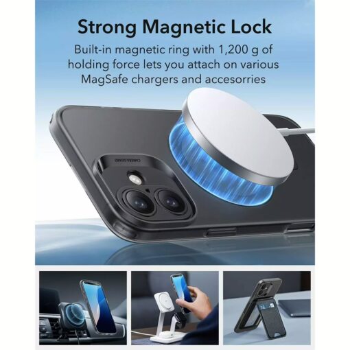ESR รุ่น Zero Clear Case (HaloLock) - เคส iPhone 16 - สี Frosted Black - Image 5