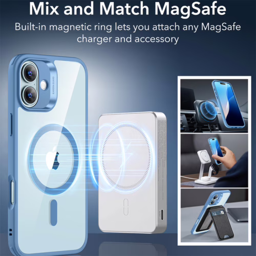 ESR รุ่น Classic Hybrid Case (HaloLock) - เคส iPhone 16 - สี Clear Blue