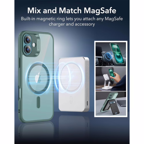 ESR รุ่น Classic Hybrid Case (HaloLock) - เคส iPhone 16 - สี Clear Green