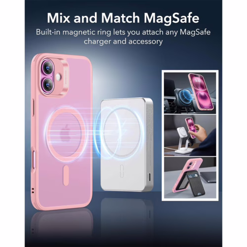 ESR รุ่น Classic Hybrid Case (HaloLock) - เคส iPhone 16 - สี Frosted Pink