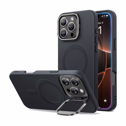 ESR รุ่น Cloud Soft Case with Stash Stand (HaloLock) - เคส iPhone 16 Pro Max - สี Black