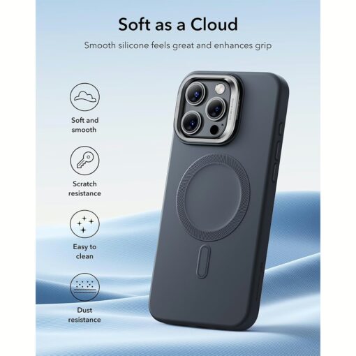 ESR รุ่น Cloud Soft Case with Stash Stand (HaloLock) - เคส iPhone 16 Pro Max - สี Black - Image 3