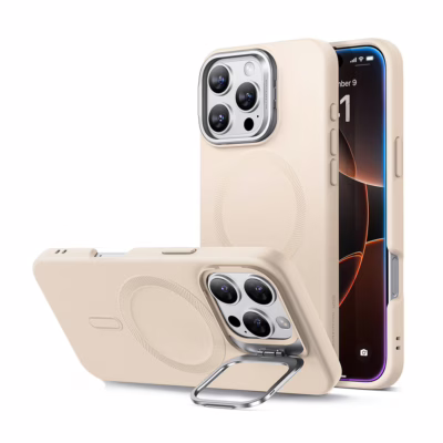 ESR รุ่น Cloud Soft Case with Stash Stand (HaloLock) - เคส iPhone 16 Pro Max - สี Light Tan