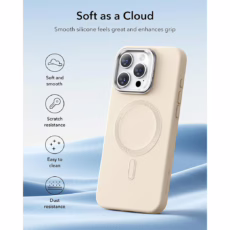 ESR รุ่น Cloud Soft Case with Stash Stand (HaloLock) - เคส iPhone 16 Pro Max - สี Light Tan