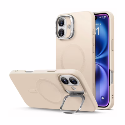 ESR รุ่น Cloud Soft Case with Stash Stand (HaloLock) - เคส iPhone 16 Plus - สี Light Tan