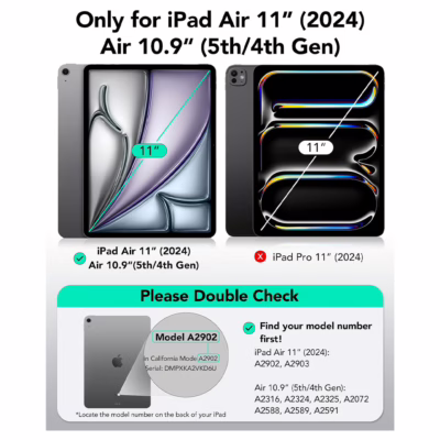 ESR รุ่น Shift Magnetic Case - เคส iPad Air 11" (2025/2024), iPad Air 10.9" (5th/4th Gen), iPad Pro 11" (1st Gen) - สี Pink
