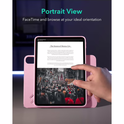 ESR รุ่น Shift Magnetic Case - เคส iPad Air 11" (2025/2024), iPad Air 10.9" (5th/4th Gen), iPad Pro 11" (1st Gen) - สี Pink