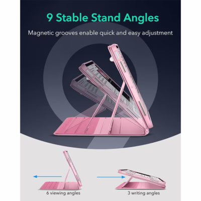 ESR รุ่น Shift Magnetic Case - เคส iPad Air 11" (2025/2024), iPad Air 10.9" (5th/4th Gen), iPad Pro 11" (1st Gen) - สี Pink