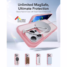 ESR รุ่น Classic Hybrid Case with Stash Stand (HaloLock) - เคส iPhone 16 Pro - สี Frosted Pink