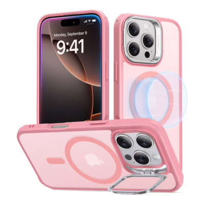 ESR รุ่น Classic Hybrid Case with Stash Stand (HaloLock) - เคส iPhone 16 Pro Max - สี Frosted Pink