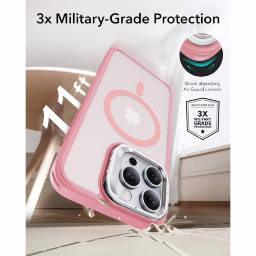 ESR รุ่น Classic Hybrid Case with Stash Stand (HaloLock) - เคส iPhone 16 Pro Max - สี Frosted Pink