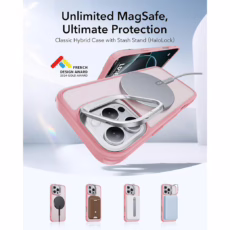 ESR รุ่น Classic Hybrid Case with Stash Stand (HaloLock) - เคส iPhone 16 Pro Max - สี Frosted Pink
