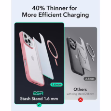 ESR รุ่น Classic Hybrid Case with Stash Stand (HaloLock) - เคส iPhone 16 Pro Max - สี Frosted Pink