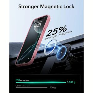 ESR รุ่น Classic Hybrid Case with Stash Stand (HaloLock) - เคส iPhone 16 Pro Max - สี Frosted Pink
