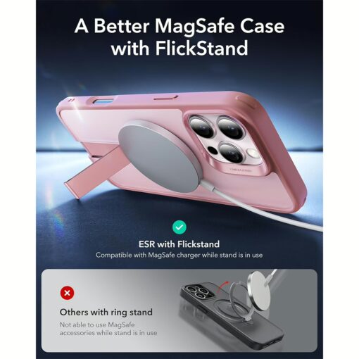 ESR รุ่น Boost Flickstand Case (HaloLock) - เคส iPhone 16 Pro - สี Frosted Pink - Image 4