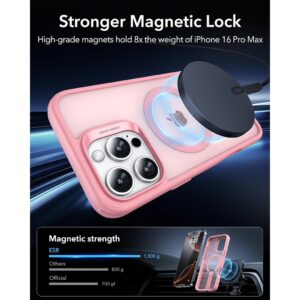 ESR รุ่น Boost Flickstand Case (HaloLock) - เคส iPhone 16 Pro - สี Frosted Pink 13 ESR รุ่น Boost Flickstand Case (HaloLock) - เคส iPhone 16 Pro - สี Frosted Pink