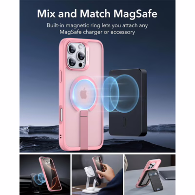 ESR รุ่น Boost Flickstand Case (HaloLock) - เคส iPhone 16 Pro - สี Frosted Pink