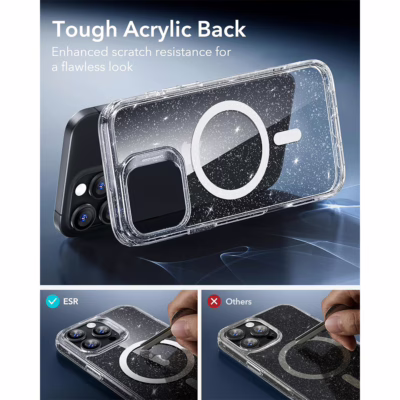 ESR รุ่น Classic Hybrid Case (HaloLock) - เคส iPhone 16 Pro - สี Clear Shimmer