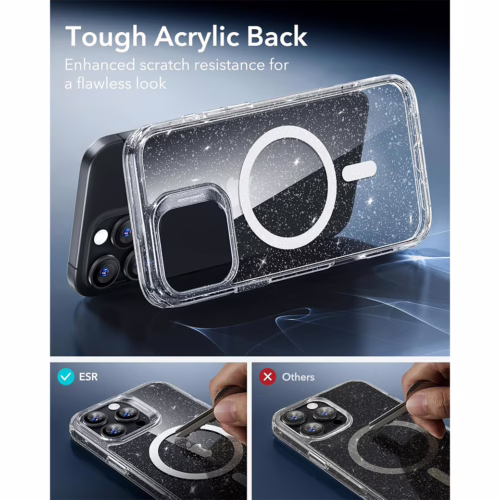 ESR รุ่น Classic Hybrid Case (HaloLock) - เคส iPhone 16 Pro Max - สี Clear Shimmer