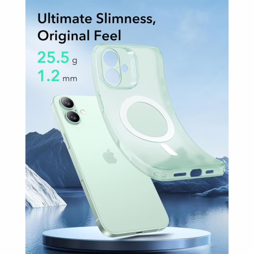 ESR รุ่น Zero Clear Case (HaloLock) - เคส iPhone 16 - สี Frosted Green