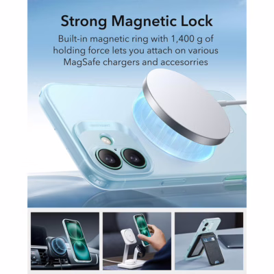 ESR รุ่น Zero Clear Case (HaloLock) - เคส iPhone 16 - สี Frosted Blue