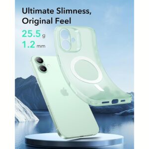 ESR รุ่น Zero Clear Case (HaloLock) - เคส iPhone 16 Plus - สี Frosted Green 9 ESR รุ่น Zero Clear Case (HaloLock) - เคส iPhone 16 Plus - สี Frosted Green