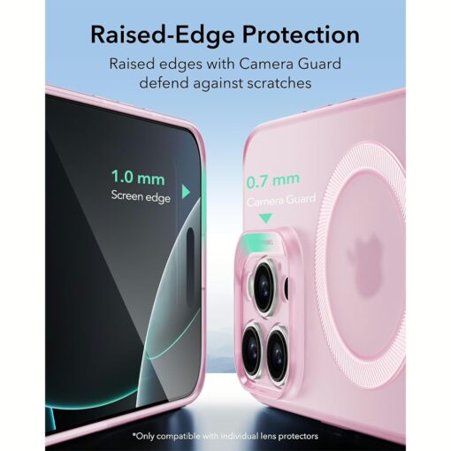 ESR รุ่น Zero Clear Case (HaloLock) - เคส iPhone 16 Pro - สี Frosted Pink - Image 7