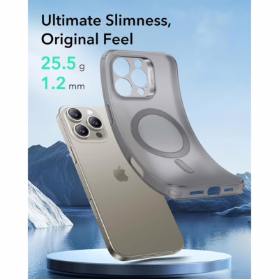 ESR รุ่น Zero Clear Case (HaloLock) - เคส iPhone 16 Pro - สี Frosted Grey