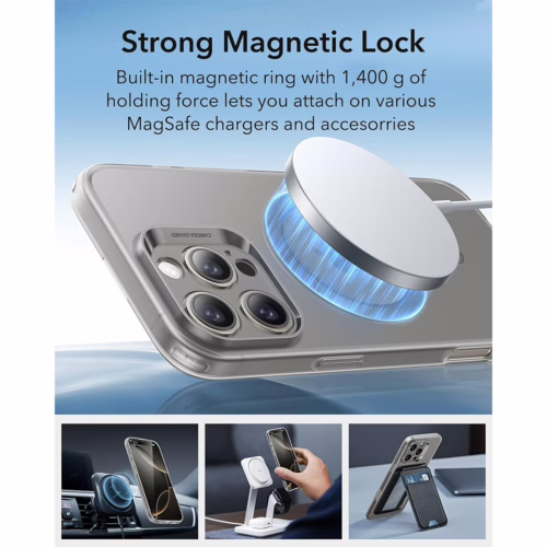 ESR รุ่น Zero Clear Case (HaloLock) - เคส iPhone 16 Pro Max - สี Frosted Grey