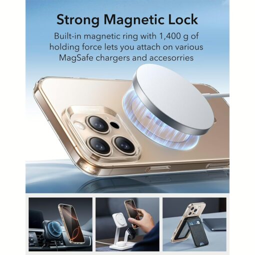 ESR รุ่น Zero Clear Case (HaloLock) - เคส iPhone 16 Pro - สี Desert Titanium Ring - Image 4