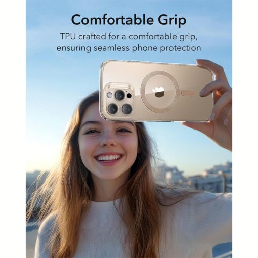 ESR รุ่น Zero Clear Case (HaloLock) - เคส iPhone 16 Pro Max - สี Desert Titanium Ring - Image 4
