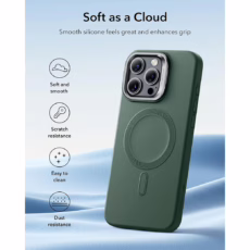 ESR รุ่น Cloud Soft Case with Stash Stand (HaloLock) - เคส iPhone 16 Pro Max - สี Green