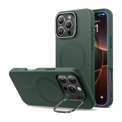ESR รุ่น Cloud Soft Case with Stash Stand (HaloLock) - เคส iPhone 16 Pro - สี Green