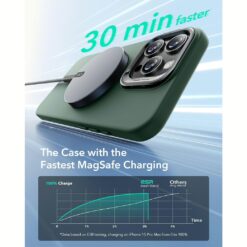 ESR รุ่น Cloud Soft Case with Stash Stand (HaloLock) - เคส iPhone 16 Pro - สี Green